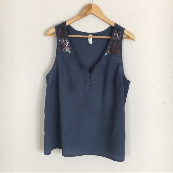 Anthropologie Tops - Anthropologie Floreat Sequin Eupalette Tank Blouse